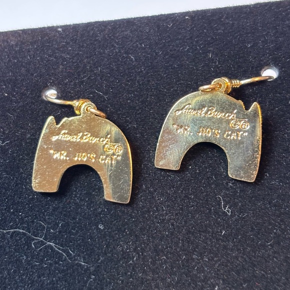 Vintage Laurel Burch Mr. Jio’s Cat Enamel Dangle Cat Earrings, Goldtone VTG Cats - Picture 11 of 16